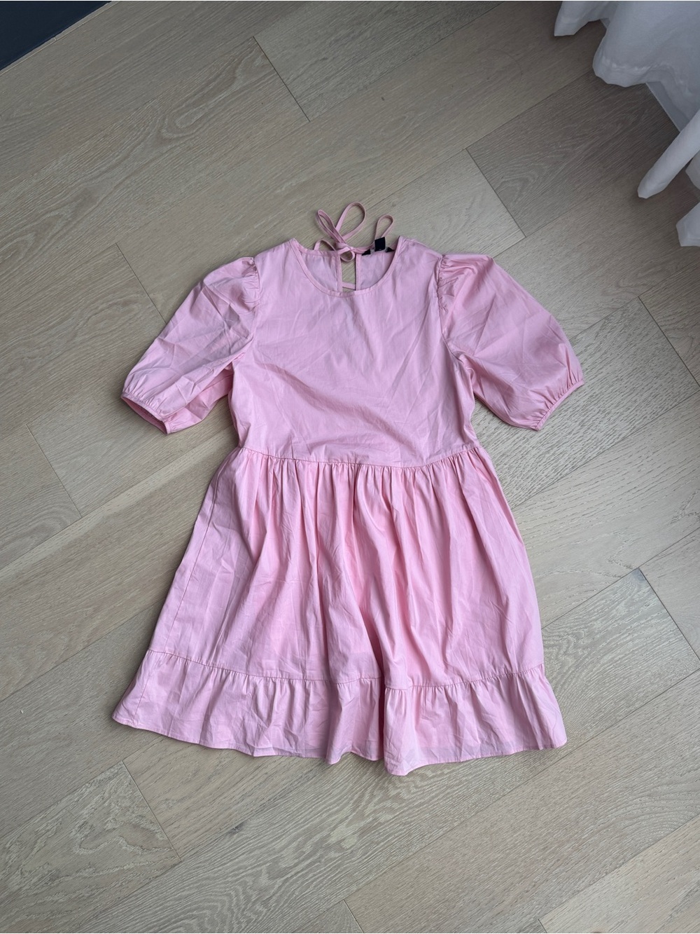 ASOS Mini Poplin Smock Dress in Light Pink